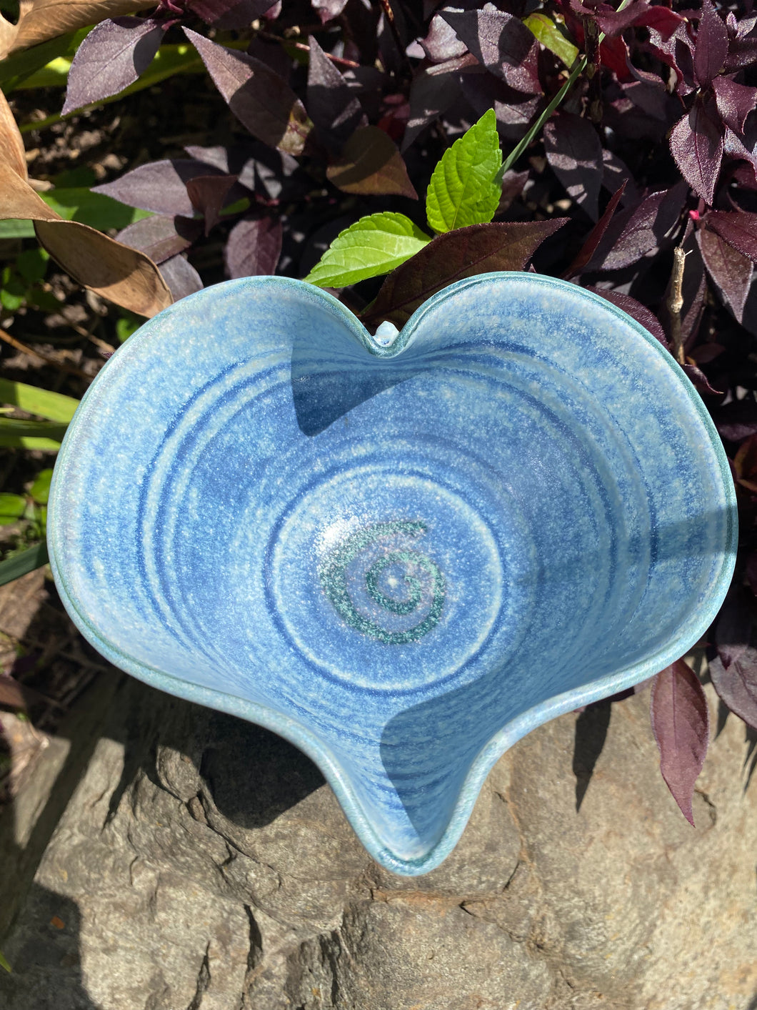 Blue heart bowl large