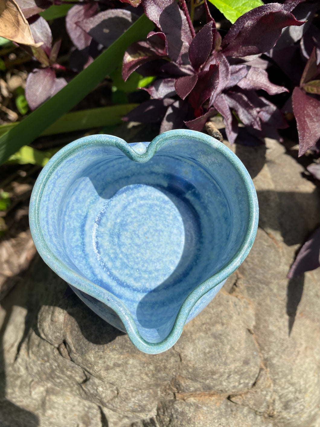 Blue heart bowl small