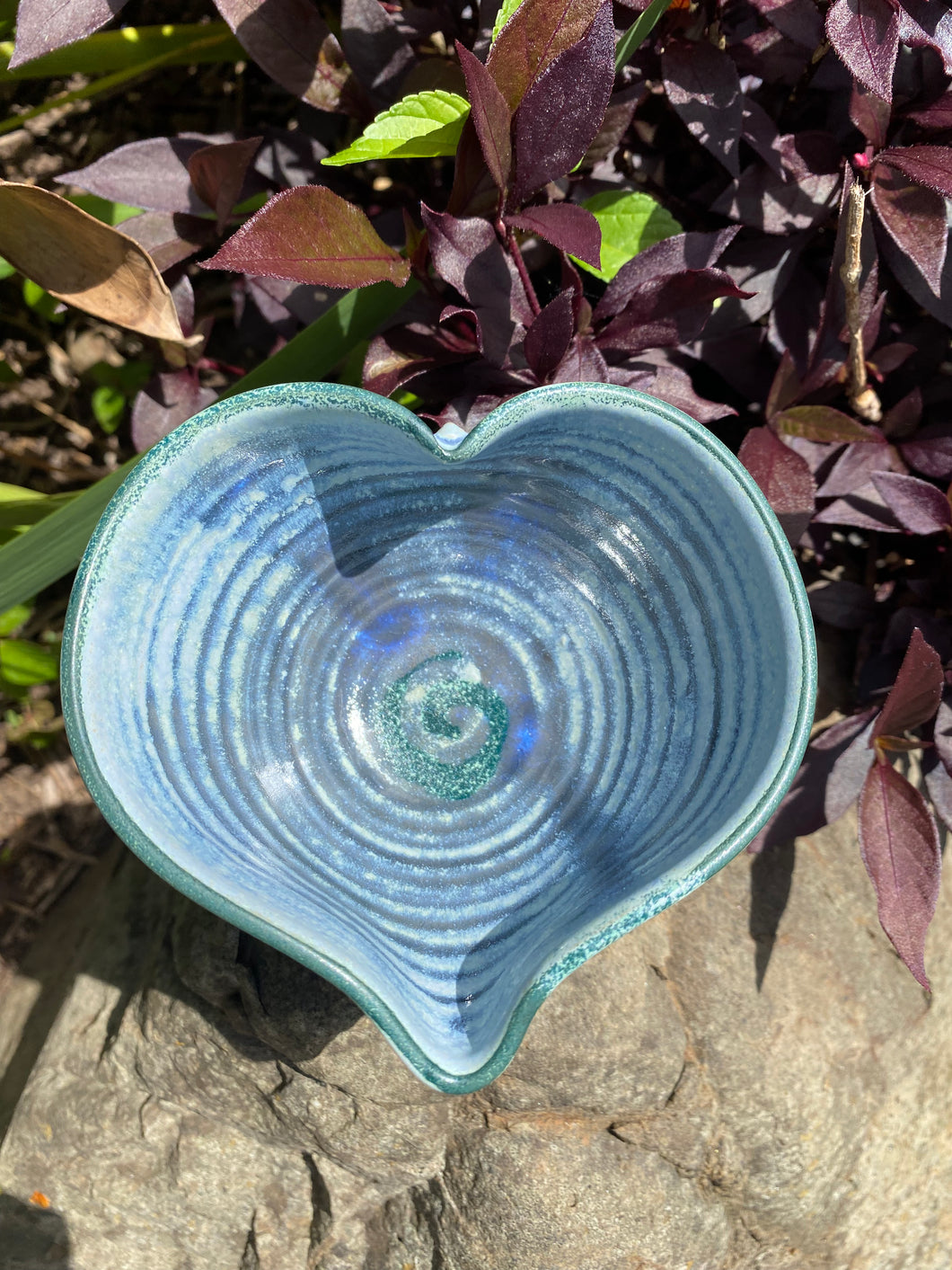 Blue heart bowl medium